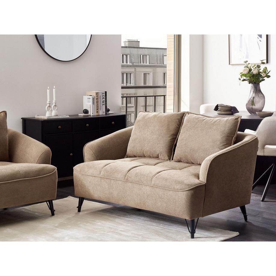 Beliani Canapé 2 places en Tissu Moderne HOBRO  