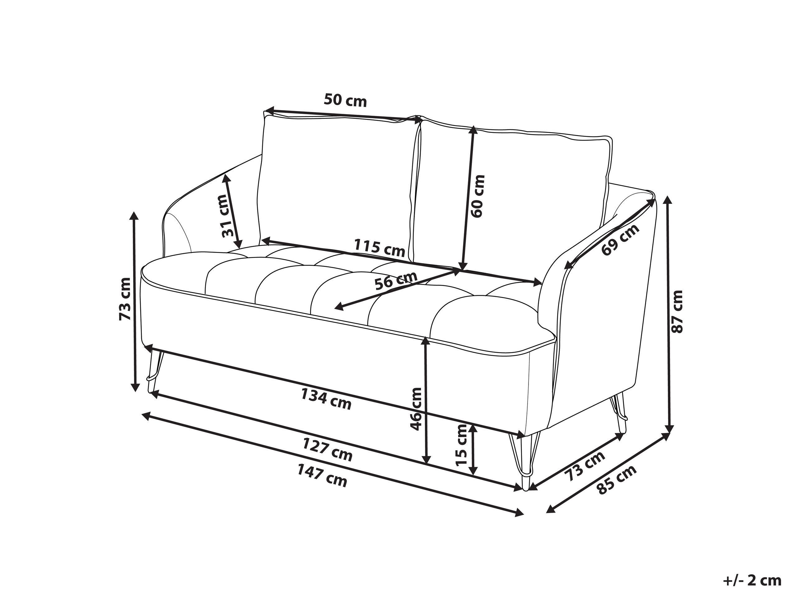 Beliani 2 Sitzer Sofa aus Polyester Modern HOBRO  