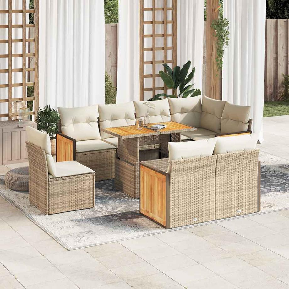 VidaXL set di divani da giardino Polirattan  