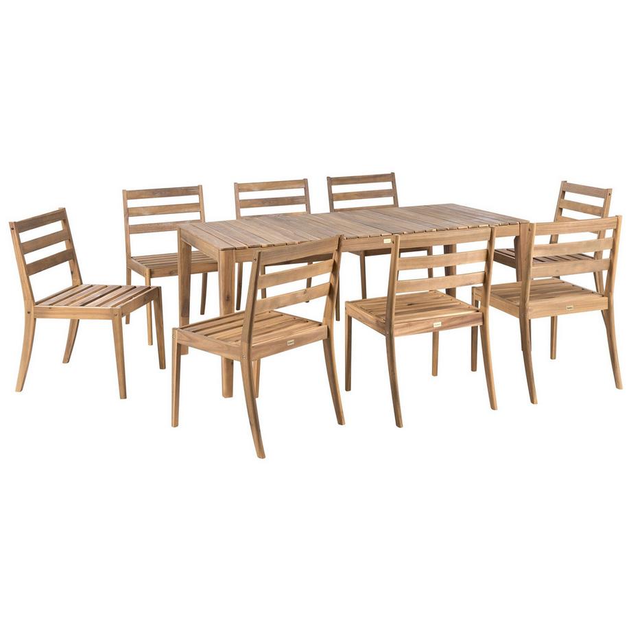 Ensemble de salle à manger de jardin pour 8 personnes en Bois d'acacia certifié  CHIOGGIA