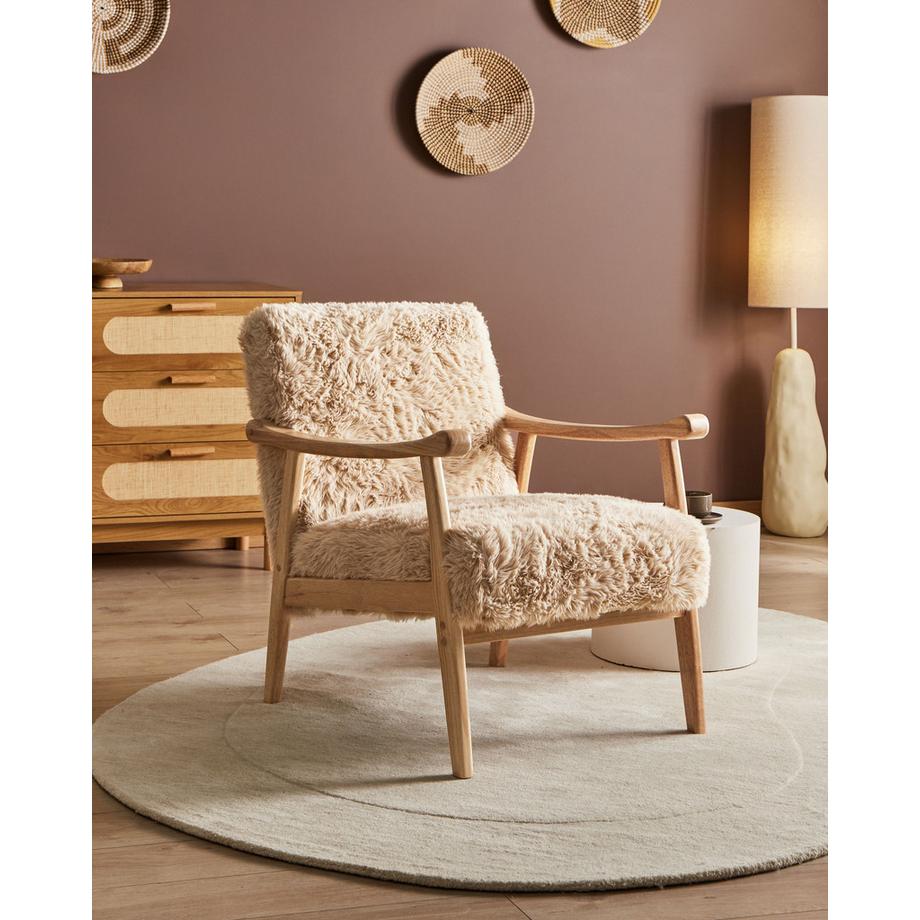 Beliani Fauteuil en Fourrure synthétique Cottage LEKNES  