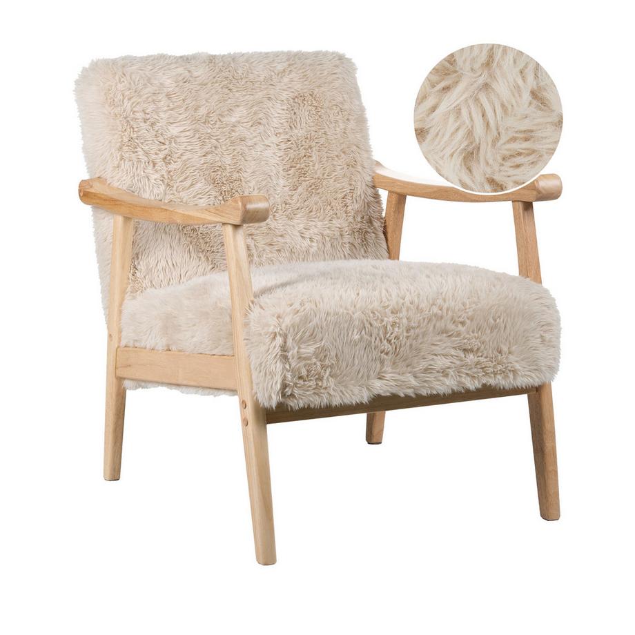 Beliani Fauteuil en Fourrure synthétique Cottage LEKNES  