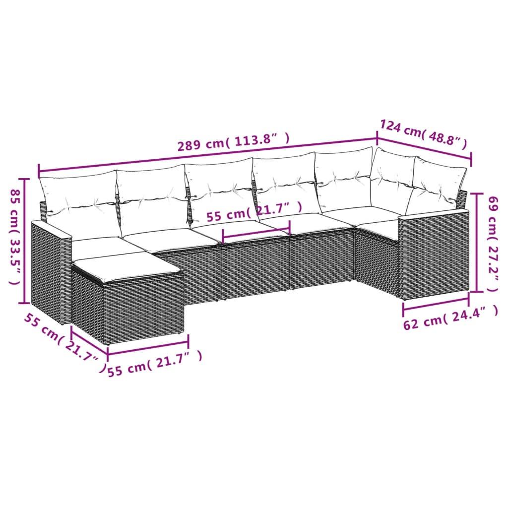 VidaXL set divano da giardino Polirattan  