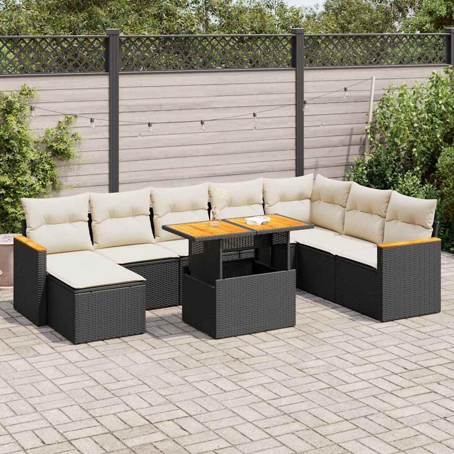 VidaXL Ensemble de canapés de jardin rotin synthétique  