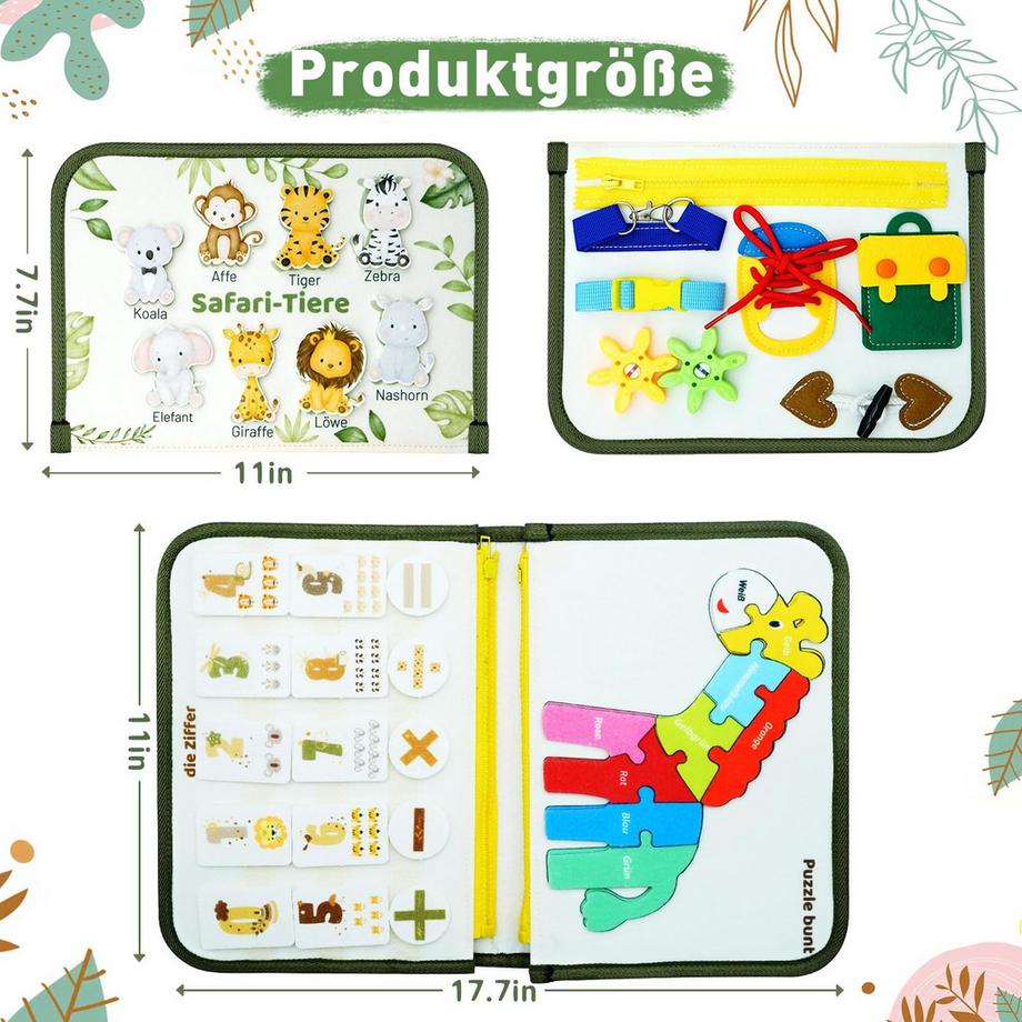 Activity-board  Beschäftigtes Brett 8 in 1 Spielzeug Aktivitätsbrett Motorspielzeug & Lernspielzeug 