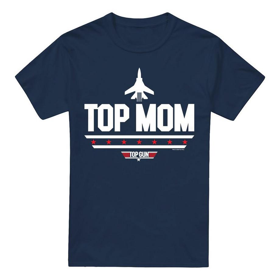Top Gun Top Mom Bedrucktes Kurzarm T-Shirt  