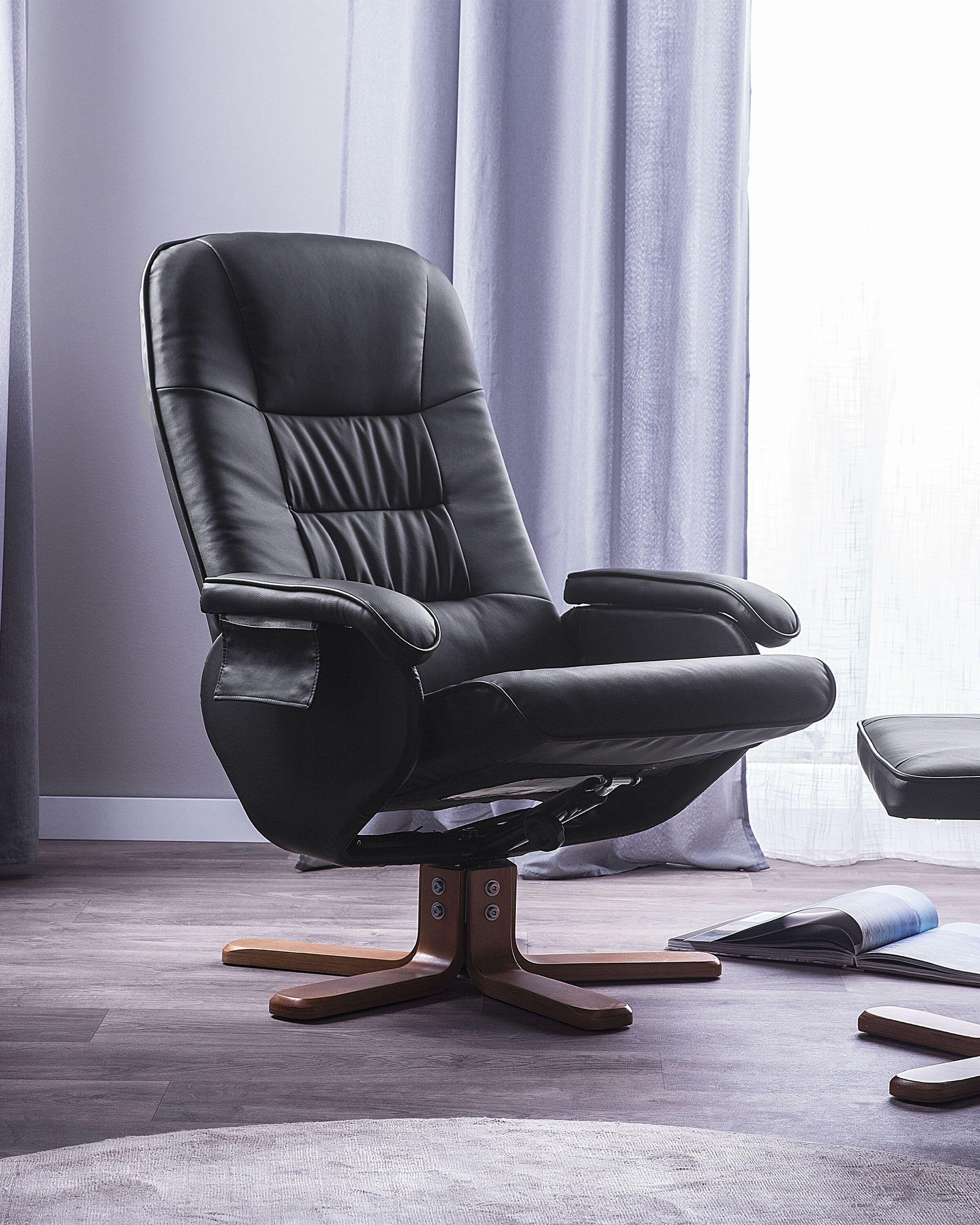 Beliani Fauteuil massant en Cuir PU Rétro RELAXPRO  