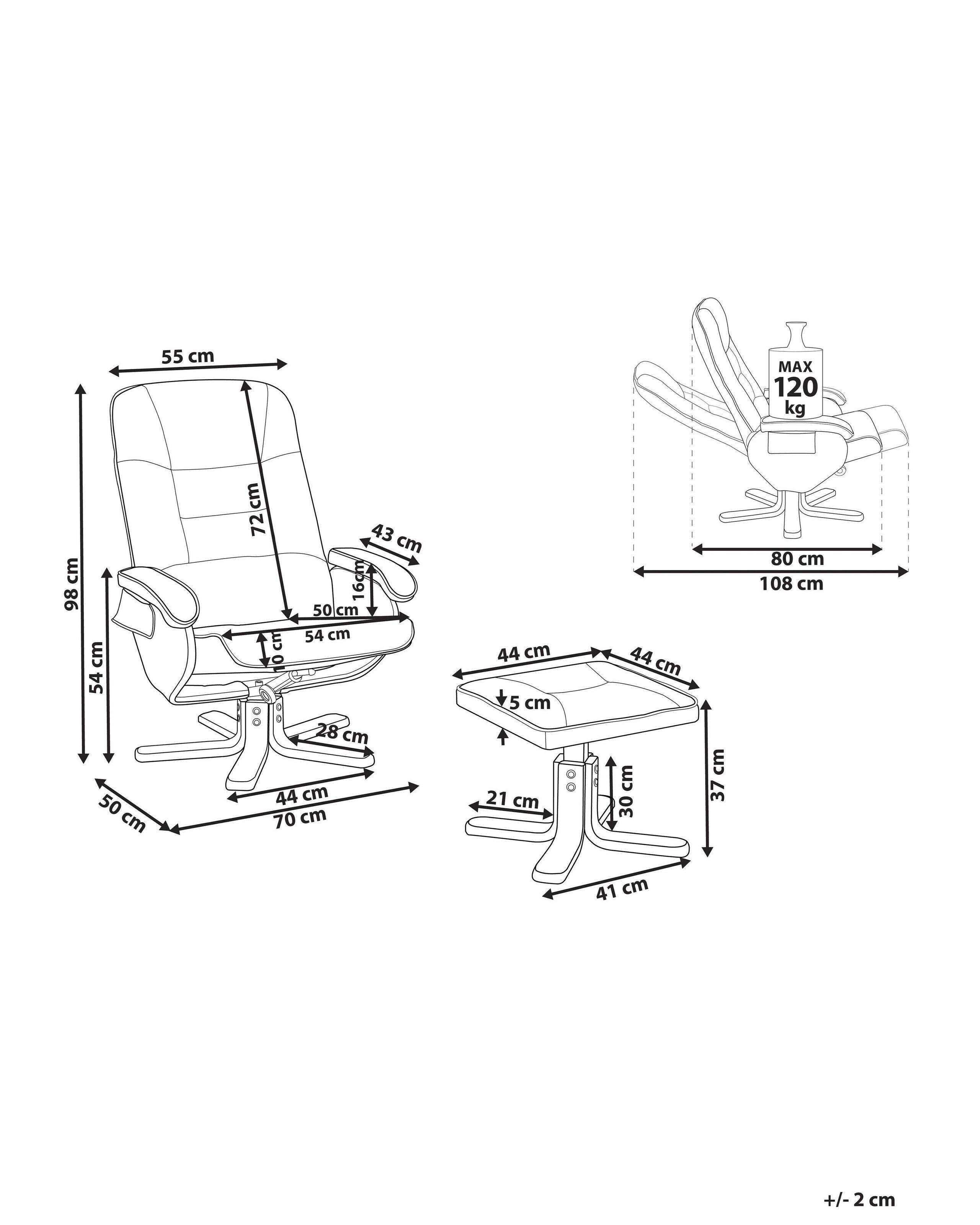 Beliani Fauteuil massant en Cuir PU Rétro RELAXPRO  