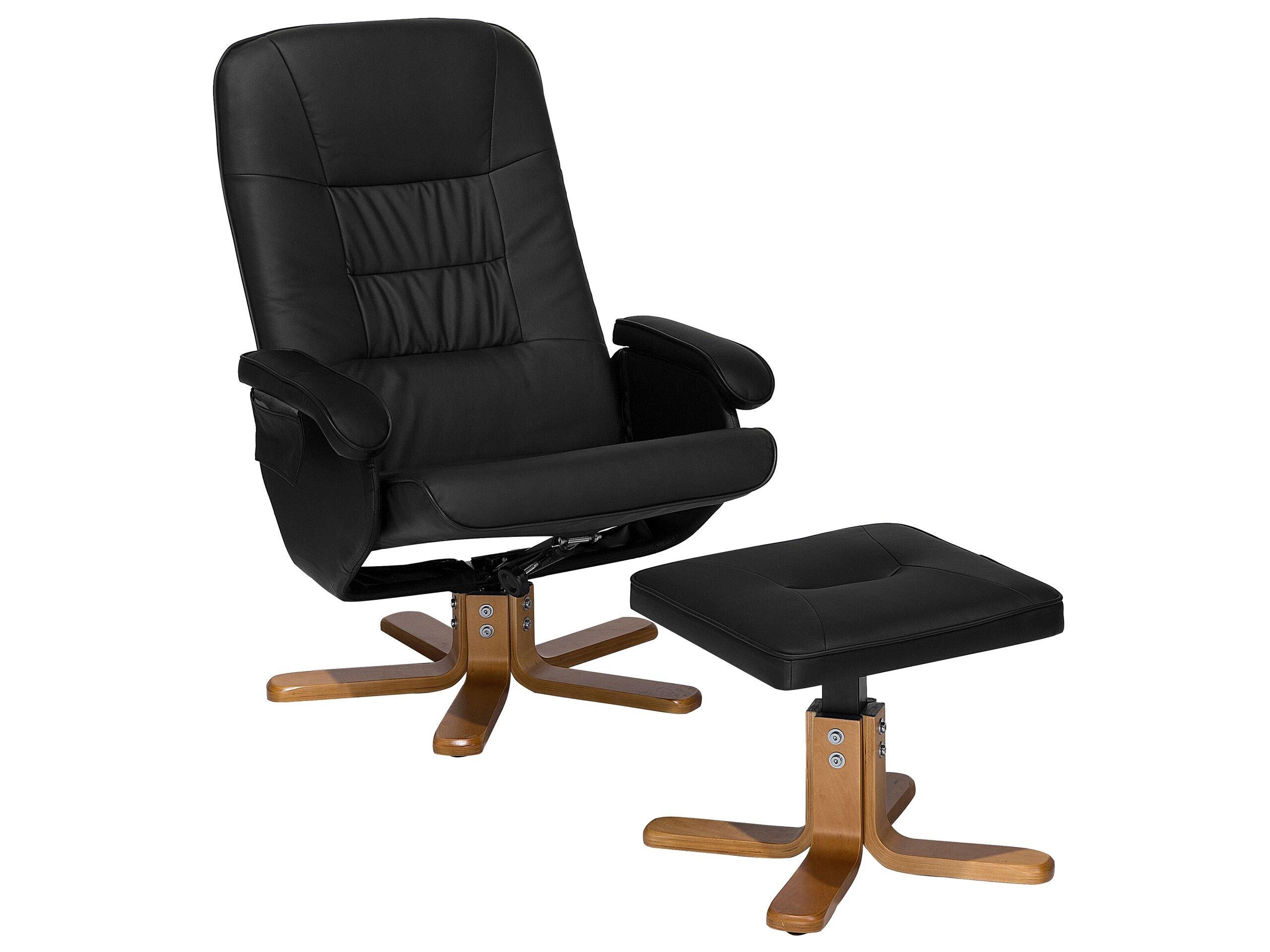 Beliani Fauteuil massant en Cuir PU Rétro RELAXPRO  