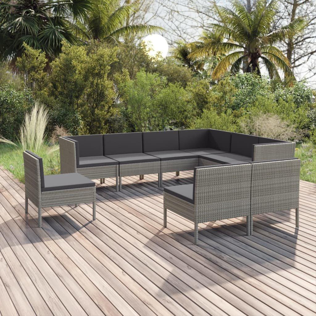 VidaXL Salon de jardin rotin synthétique  