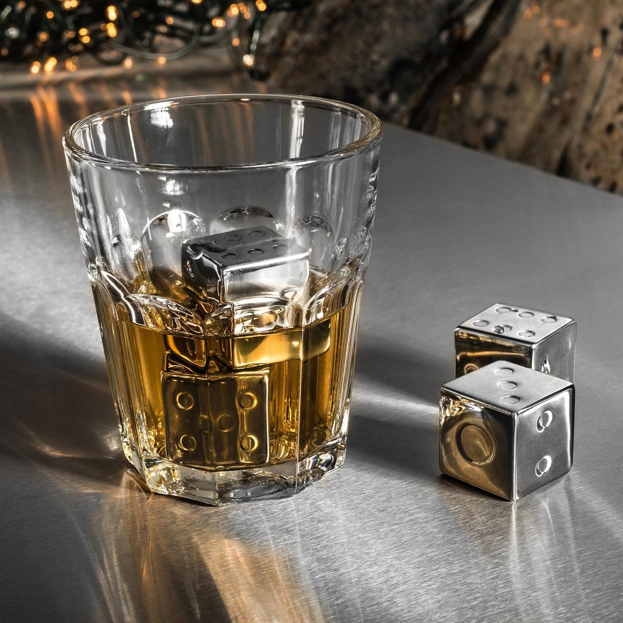 Northio 4x Whiskysteine aus Edelstahl - Würfel  