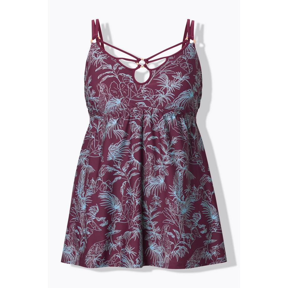 Ulla Popken Abito da Bagno Stampa Jungle Coppe Morbide Ferretto  