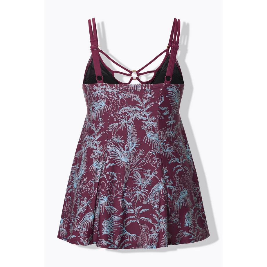 Ulla Popken Abito da Bagno Stampa Jungle Coppe Morbide Ferretto  