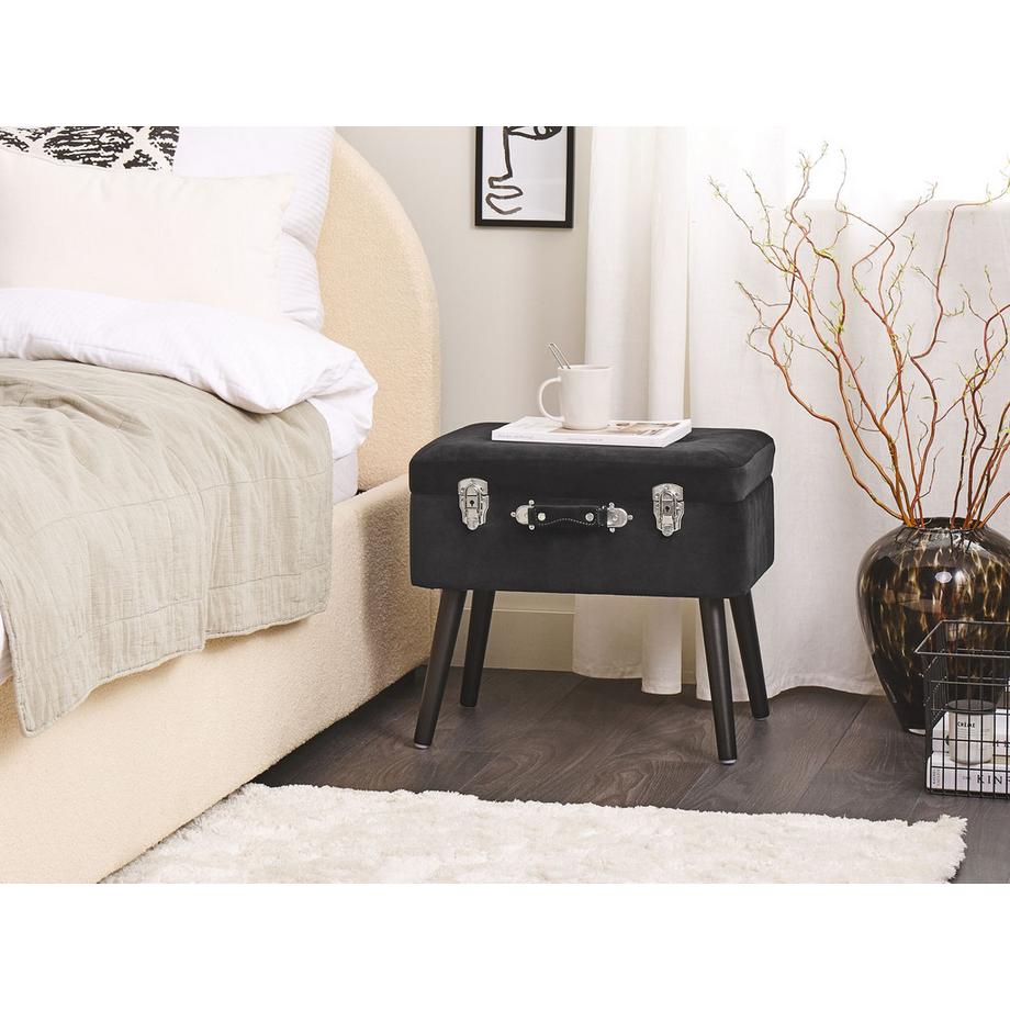 Beliani Tabouret de rangement en Velours Rétro MALLARD  