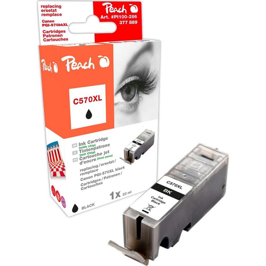 Peach  Peach Cartouche d'encre XL noire, compatible avec Canon PGI-570XL bk 
