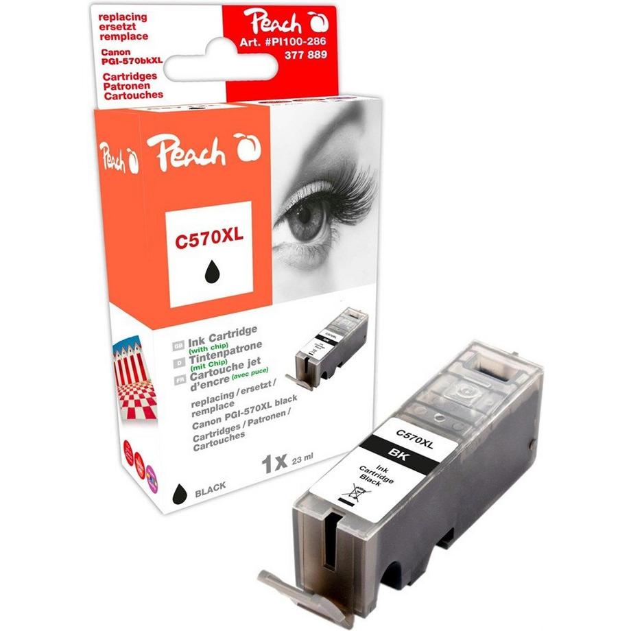 Peach  Peach Cartouche d'encre XL noire, compatible avec Canon PGI-570XL bk 