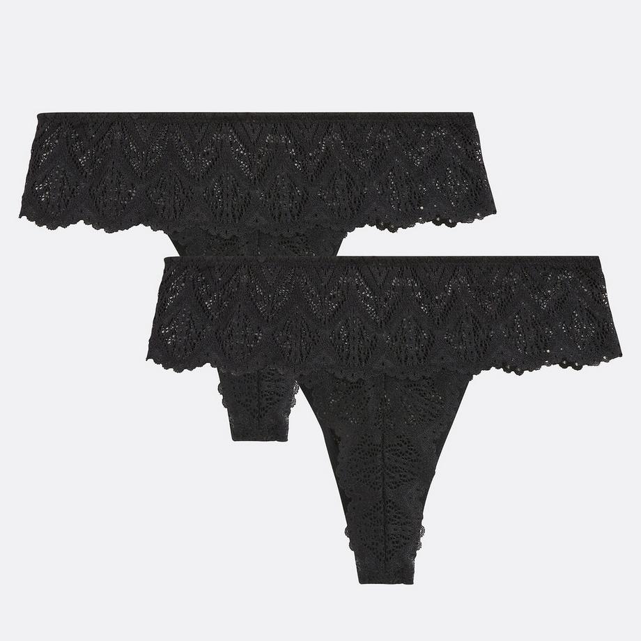 La Redoute Collections Lison Tanga in Pizzo Confezione da 2  