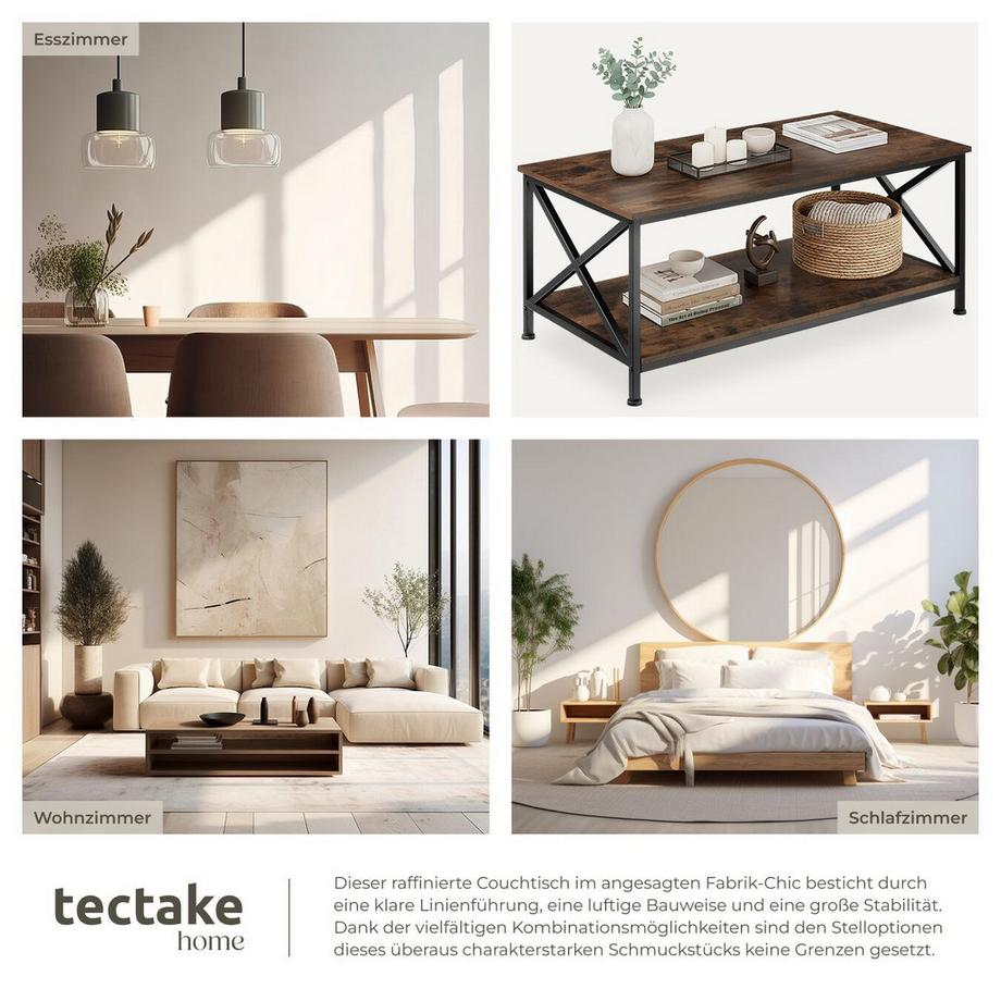 Tectake Tavolino da salotto Pittsburgh stile industriale  