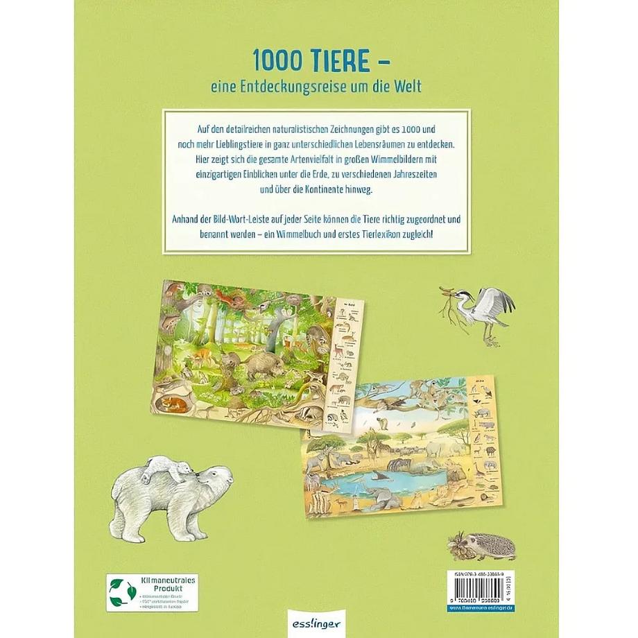 Das 1000 Tiere-Wimmelbuch Henkel, Christine (Illustrationen) Gebundene Ausgabe 