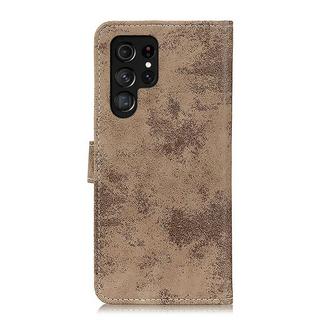 Cover-Discount  Galaxy S22 Ultra - Look Vintage En Daim 