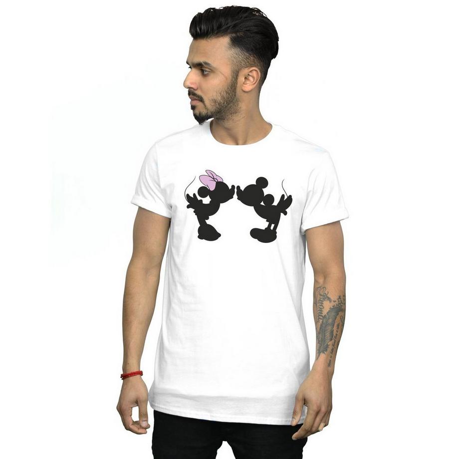 Disney Mickey und Minnie Kuss Motiv bedrucktes T-Shirt  