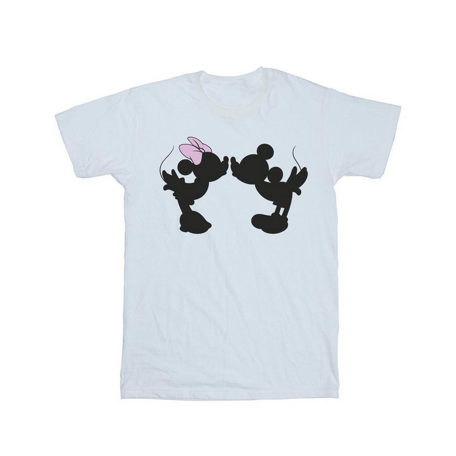 Disney Mickey und Minnie Kuss Motiv bedrucktes T-Shirt  