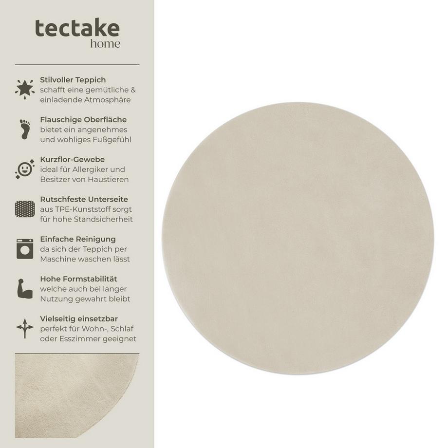 Tectake Kurzflorteppich Soft Zone verschiedene Größen und Farben flauschige Oberfläche  