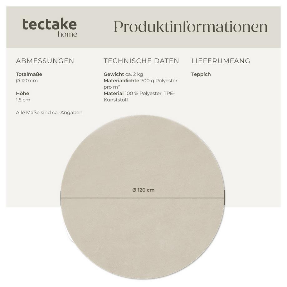 Tectake Kurzflorteppich Soft Zone verschiedene Größen und Farben flauschige Oberfläche  
