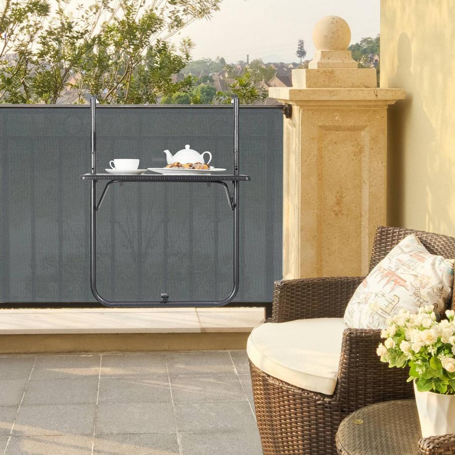 B2X Table de balcon pliable noire  
