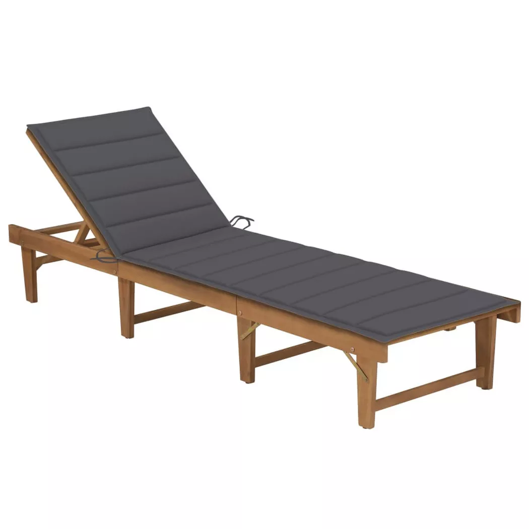 VidaXL - Sonnenliege akazienholz, One Size, Grau