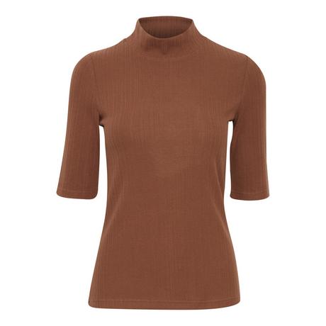 fransa Henley Geripptes T-Shirt Stehkragen  