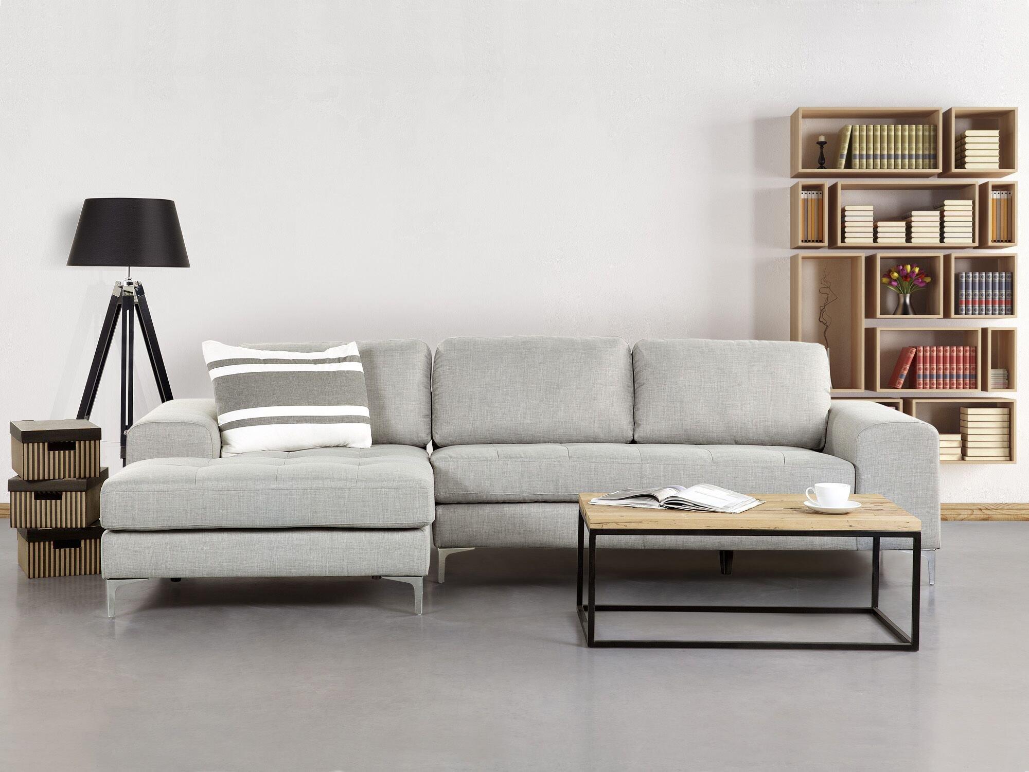 Beliani Rechtsseitiges Ecksofa aus Polyester Modern KIRUNA  