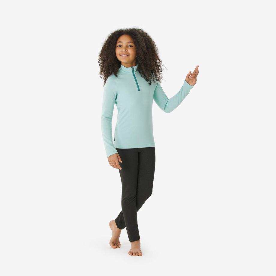 WEDZE  Skiunterhemd Kinder warm 1/2-Reissverschluss Polyester 