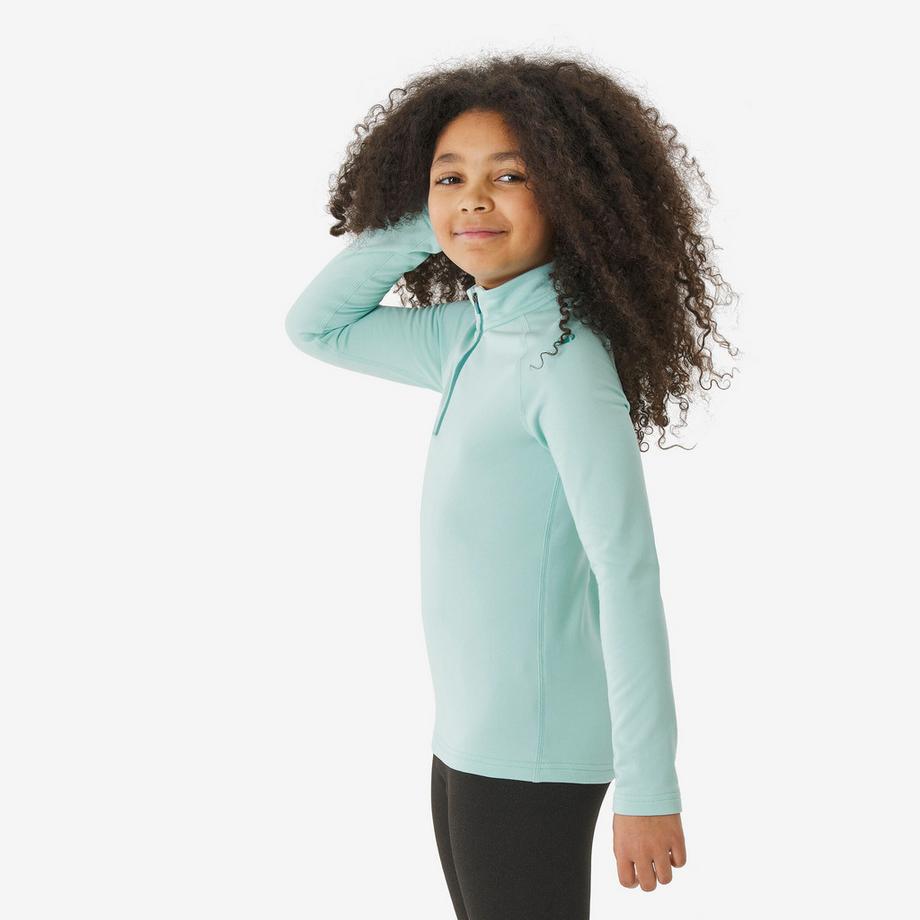 WEDZE  Skiunterhemd Kinder warm 1/2-Reissverschluss Polyester 