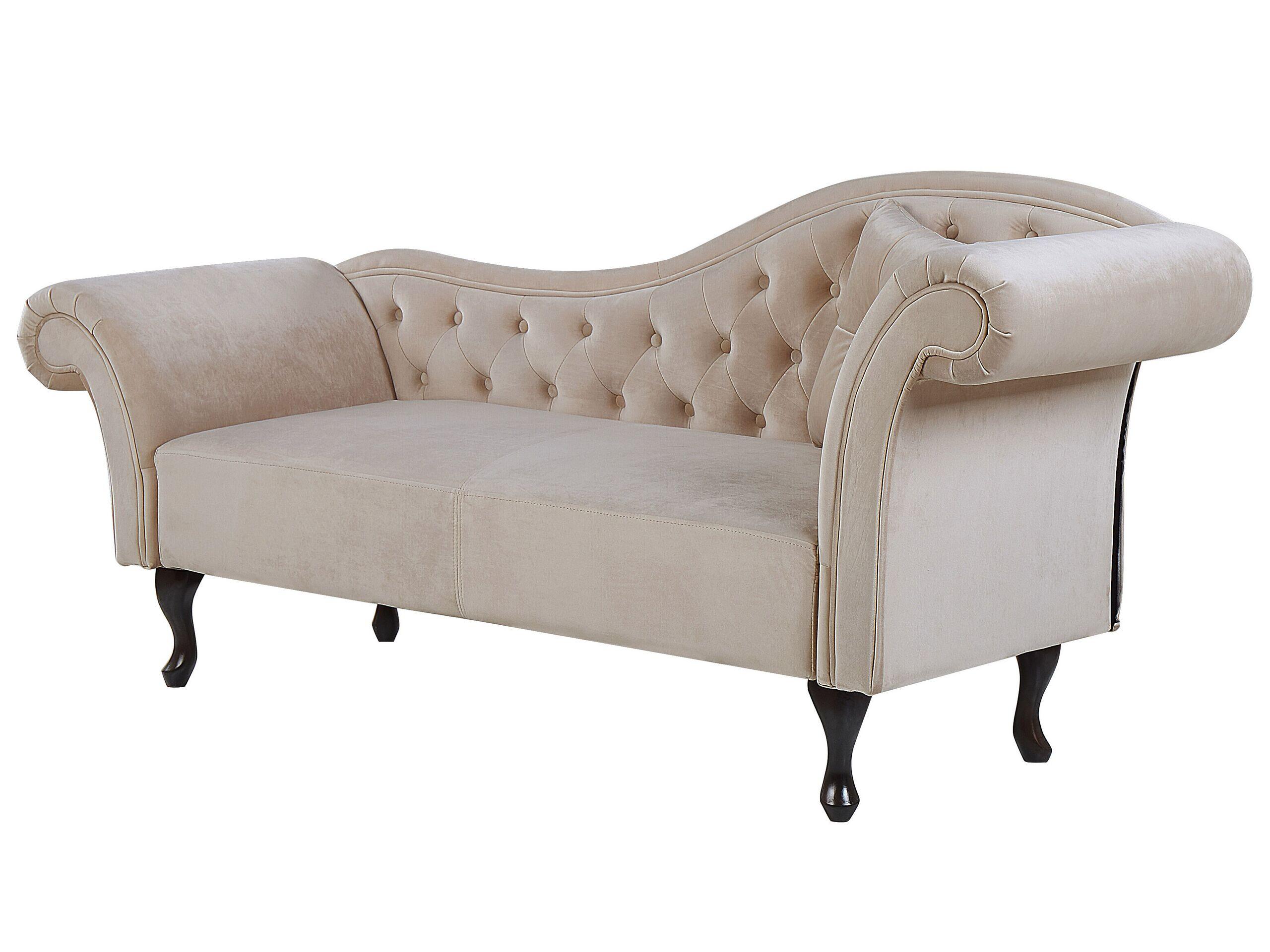 Beliani Chaise longue versione destra en Velluto Glamour LATTES  