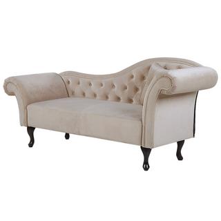 Beliani Chaise longue versione destra en Velluto Glamour LATTES  