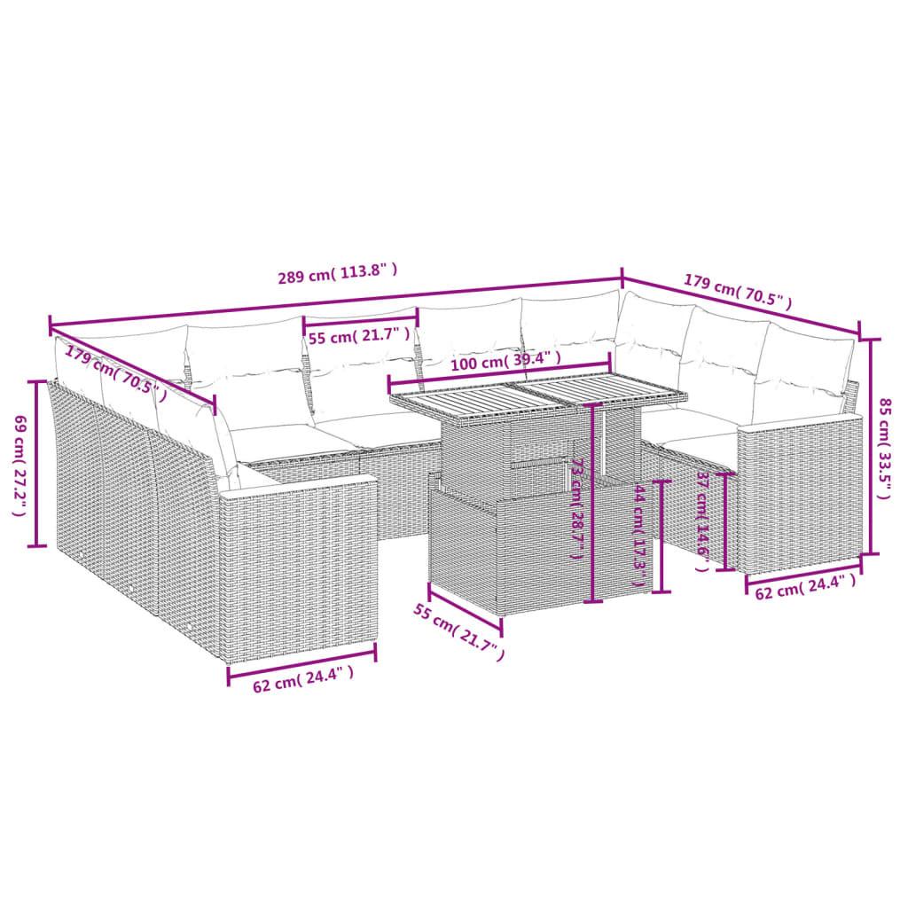 VidaXL Garten sofagarnitur poly-rattan  