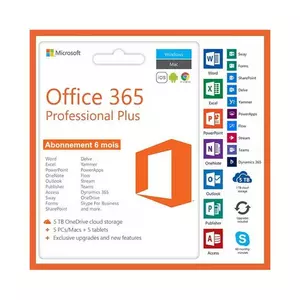 Office 365 (PC, Mac, Android, iOS, Chromebook) - Gültigkeit 6-12 mois- Zum Download - Schnelle Lieferung 7/7
