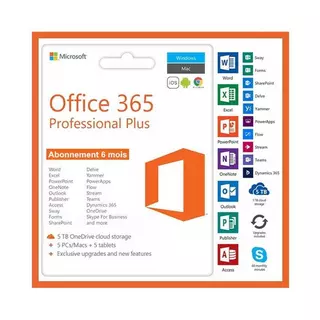 Microsoft  Office 365 (PC, Mac, Android, iOS, Chromebook) - Gültigkeit 6-12 mois- Zum Download - Schnelle Lieferung 7/7 
