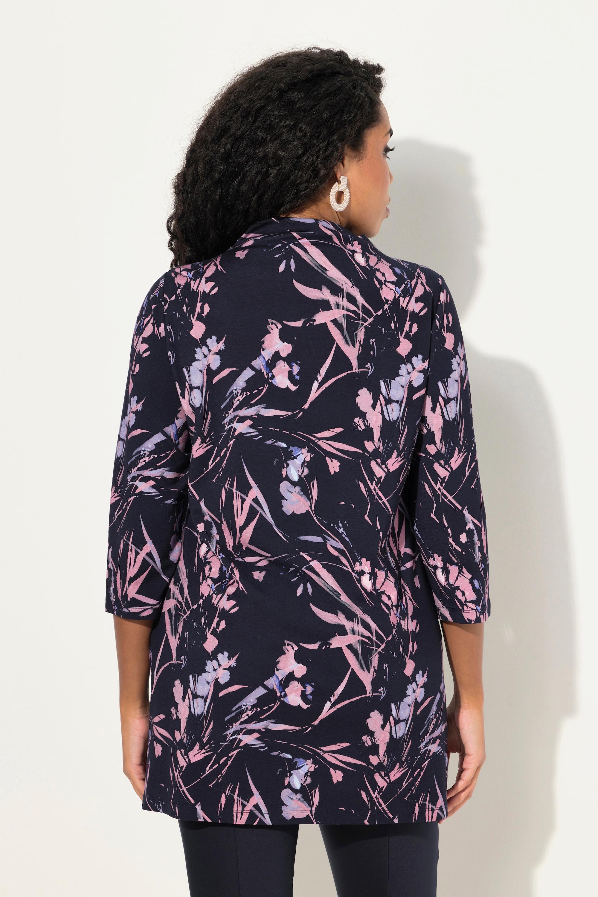 Ulla Popken Felpa Oversize Collo Alto Maniche 3/4  