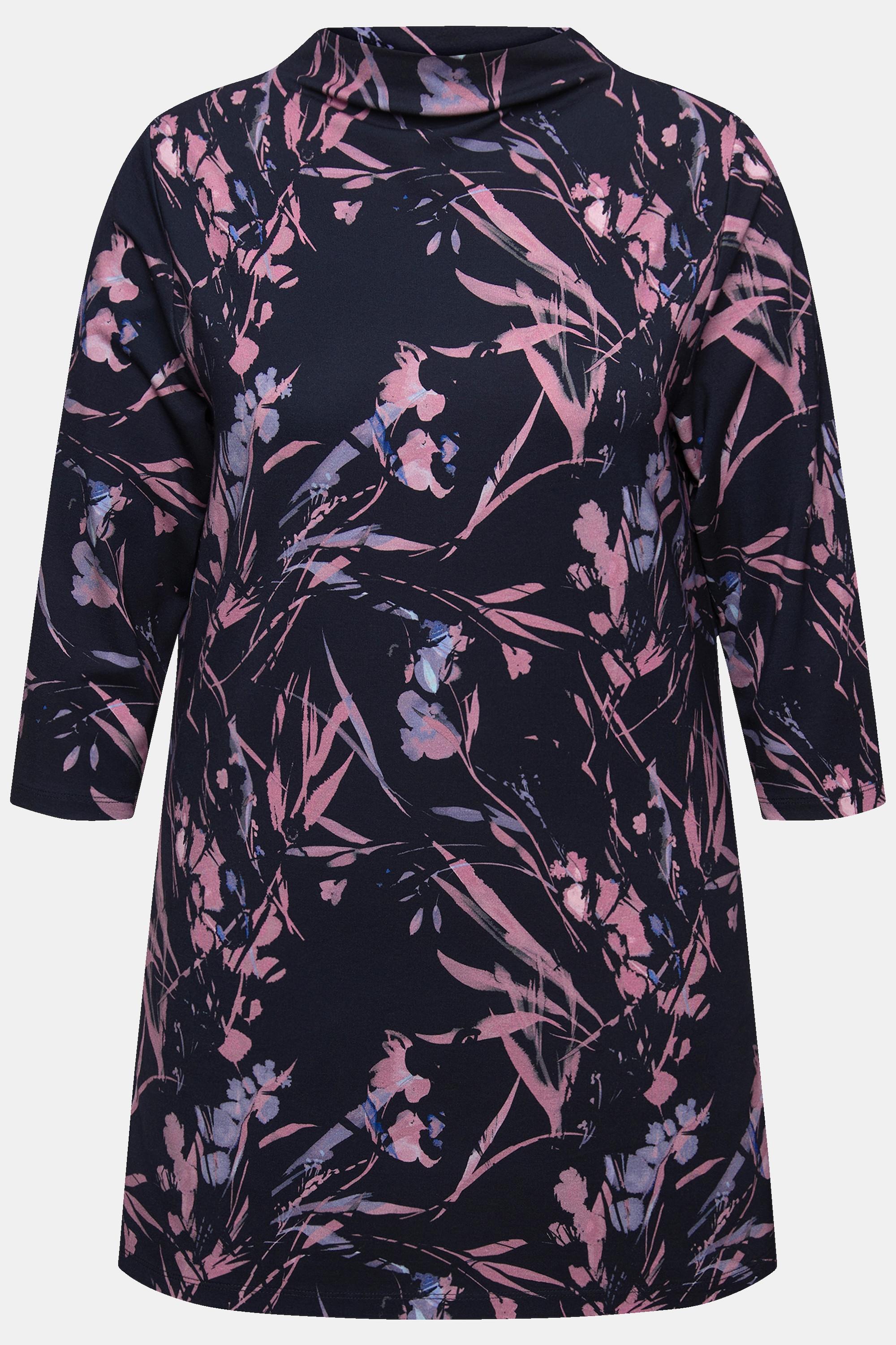 Ulla Popken Felpa Oversize Collo Alto Maniche 3/4  