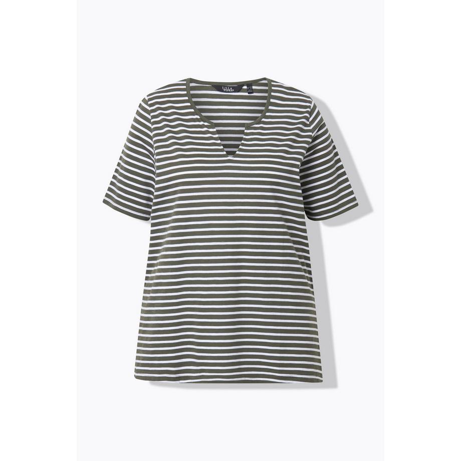 Ulla Popken Ringel A-Linie Halbarm Longshirt  