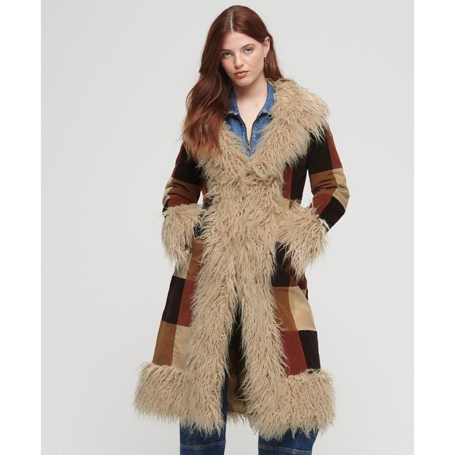 Superdry Afghan Patchwork Langer Mantel  