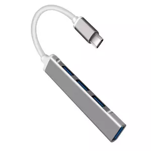 USB-C-Hub mit 4 Anschlüssen – Silber