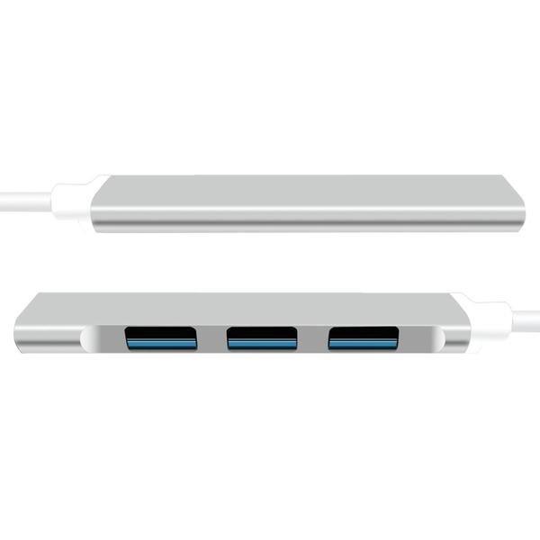 eStore  Hub USB-C con 4 porte - Argento 