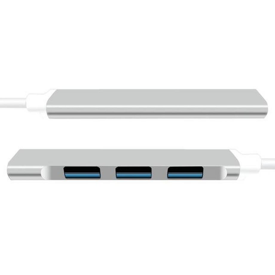 eStore  Hub USB-C con 4 porte - Argento 