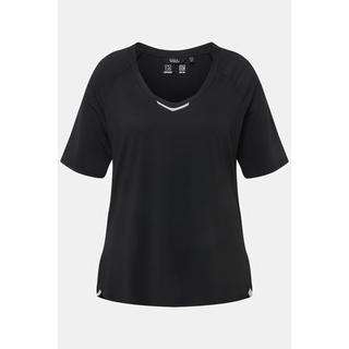 Ulla Popken  T-shirt con protezione UV 50+, scollo a V, mezze maniche e materiale riciclato 