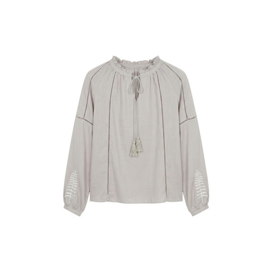 Roberta Rossi Blusa con collo a fiocco e ricamo  