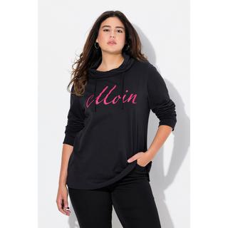 Ulla Popken  Sweat-shirt col montant et manches longues. Imprimé « salut ». 