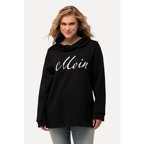 Ulla Popken  Sweat-shirt col montant et manches longues. Imprimé « salut ». 